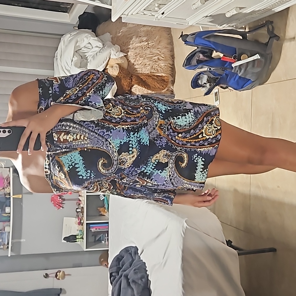 Paisley off the shoulder Dress